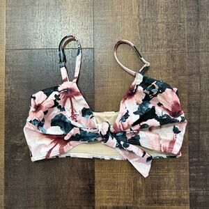 Albion Fit Floral Front Tie Bikini Swim Top Size XS